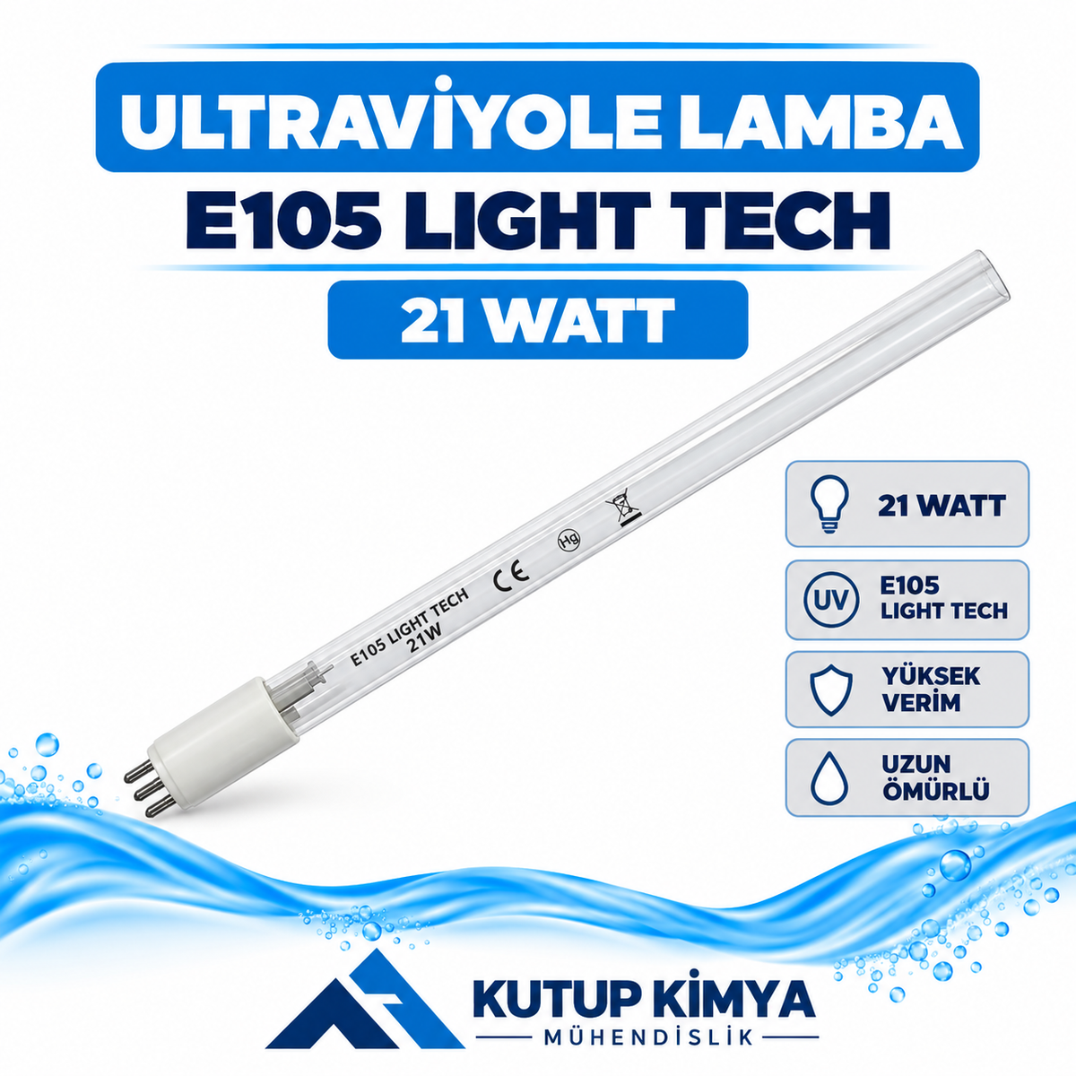 Ultraviyole Lamba E105 Light Tech 21 Watt