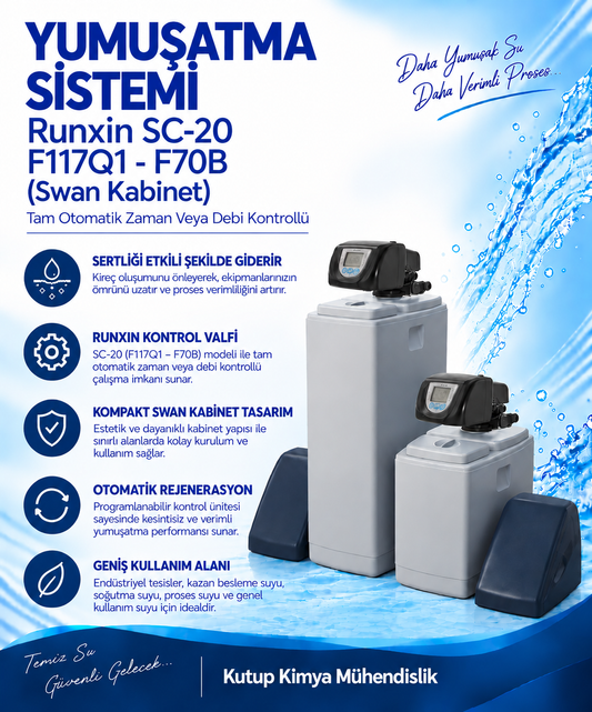 Yumuşatma Sistemi Runxin SC-20 F69A3 - F70B (Swan Kabinet) Tam Otomatik Zaman Veya Debi Kontrollü