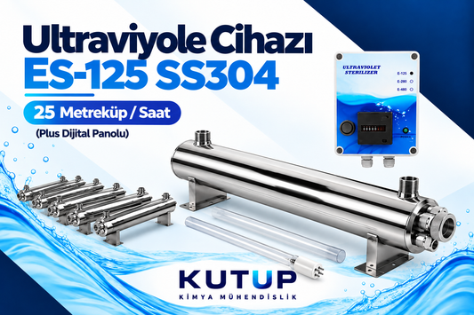 Ultraviyole Cihazı ES-125 SS304 (Plus Dijital Panolu)  25 metreküp/saat