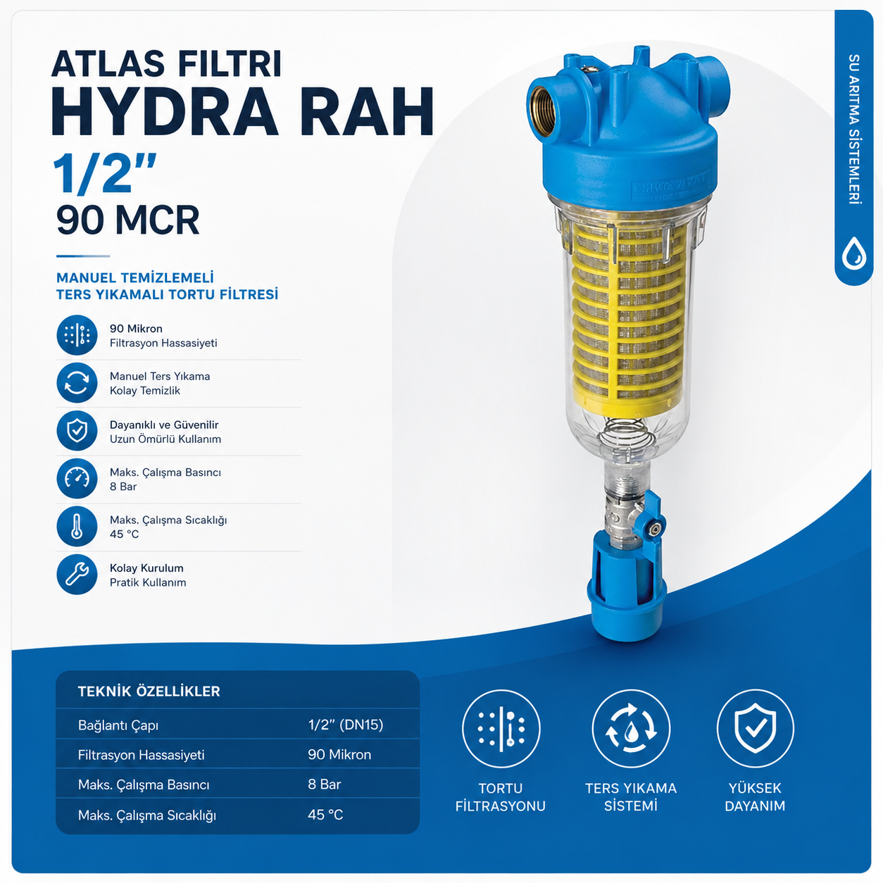 Atlas Hydra Rah 1/2” 90 Mcr
