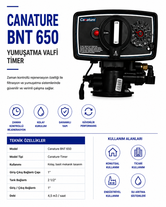 Canature BNT 650 Yumuşatma Valf Timer