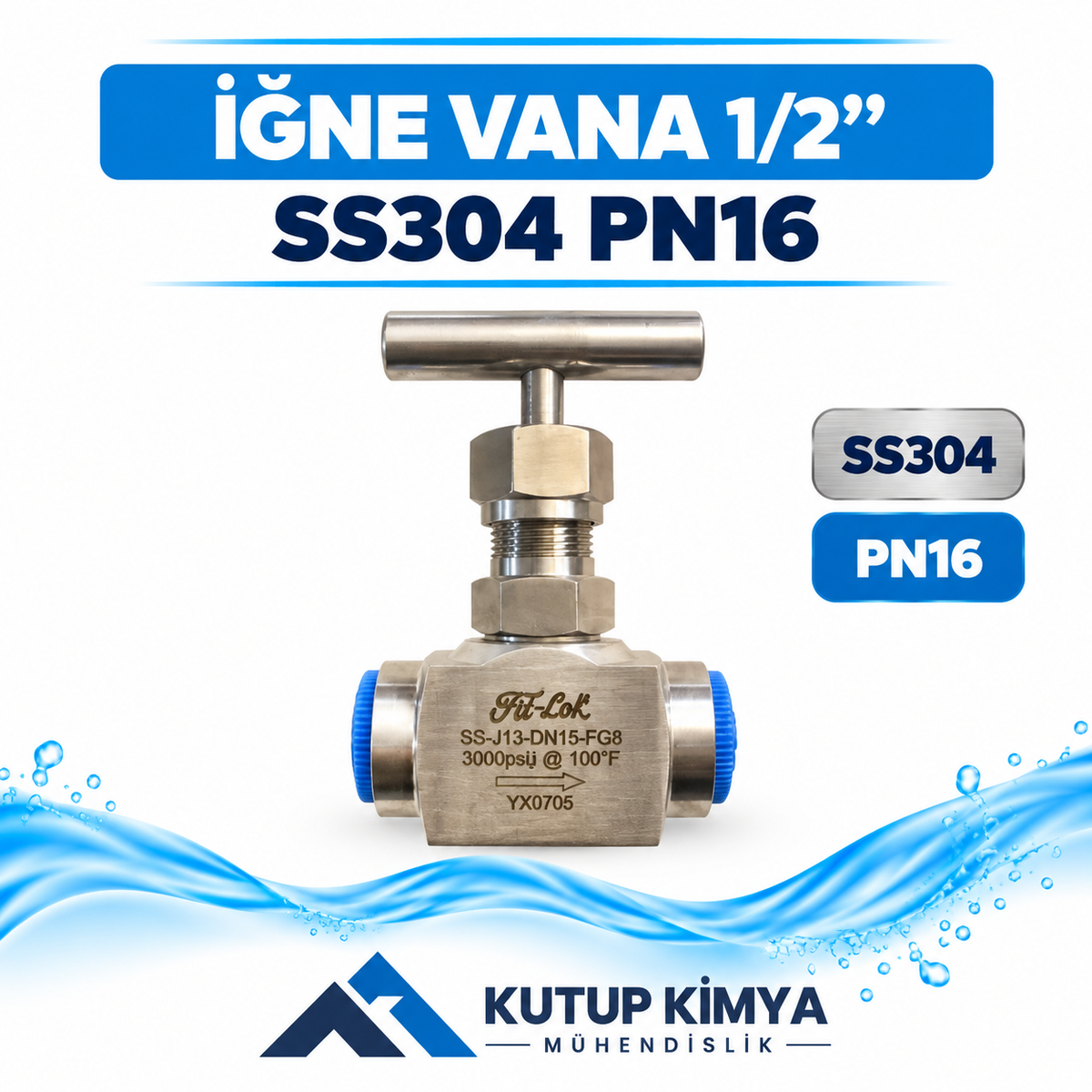 İğne Vana 1/2" SS304 PN16