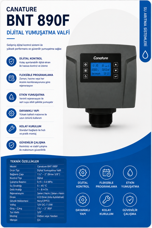 Canature BNT 890F Dijital Yumuşatma Valf