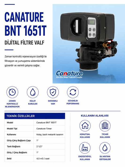 Canature BNT 1651T Dijital Filtre Valf