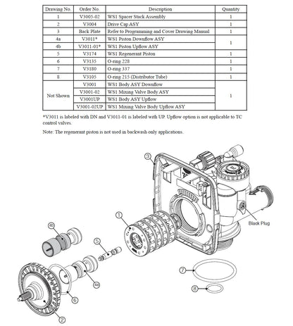 Piston Down Flow Assembly Clack WS2