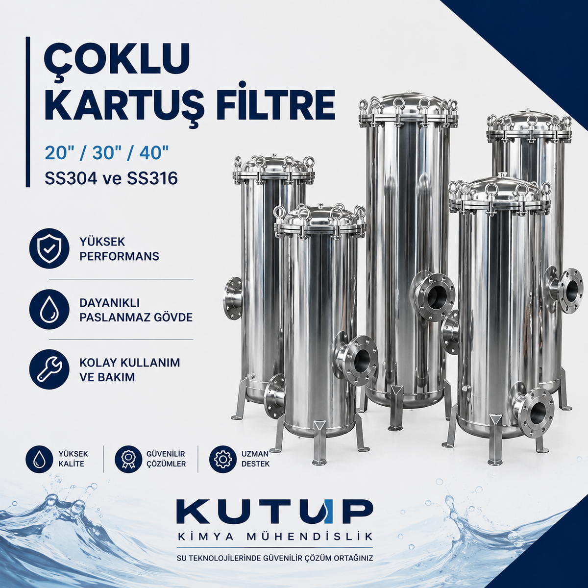 Çoklu Kartuş Filtre 30'' 12'li Kartuş SS316