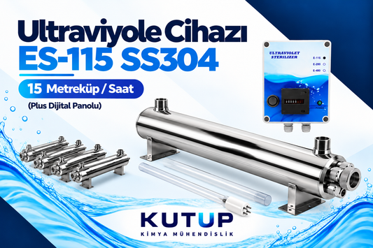 Ultraviyole Cihazı ES-115 SS304 (Plus Dijital Panolu)  15 metreküp/saat